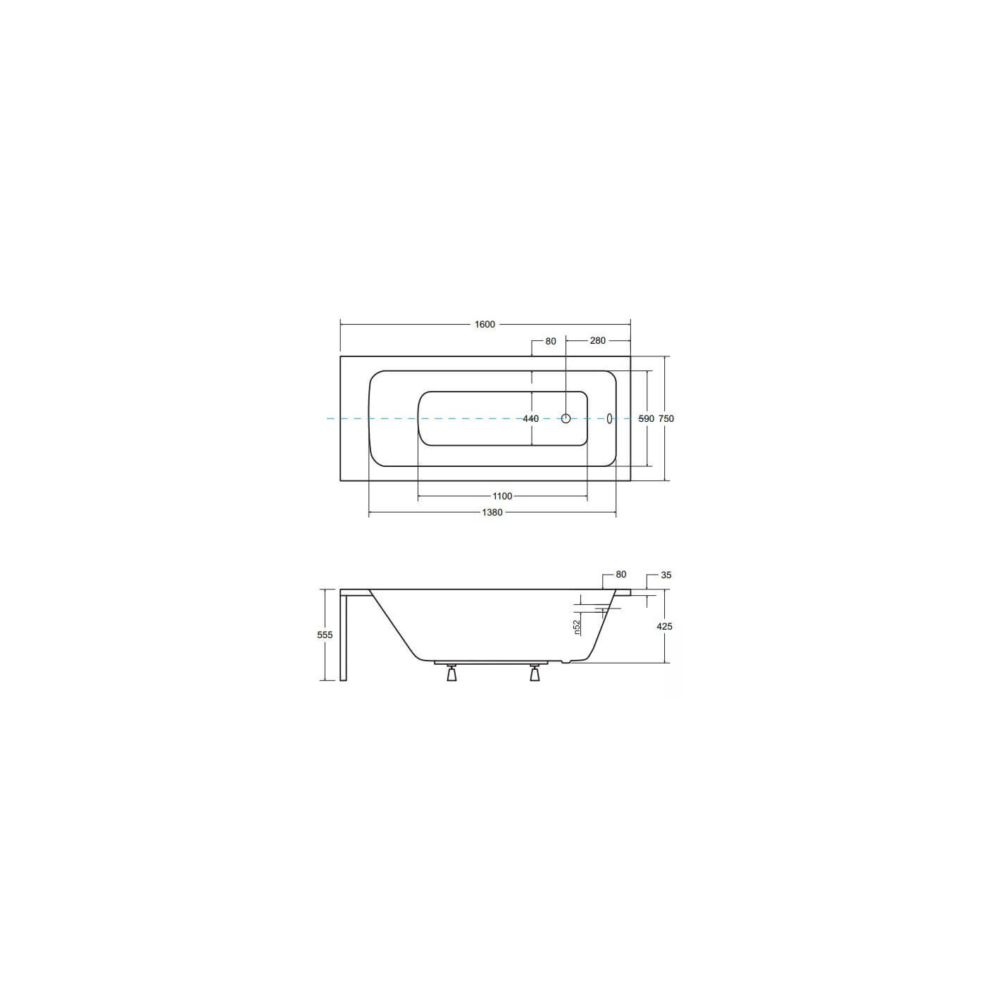 Wanna Do Zabudowy Talia Premium 160x75 Besco