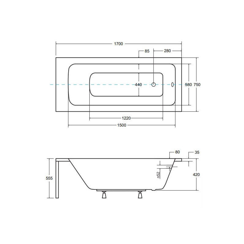 Wanna Do Zabudowy Talia 170x75 Besco