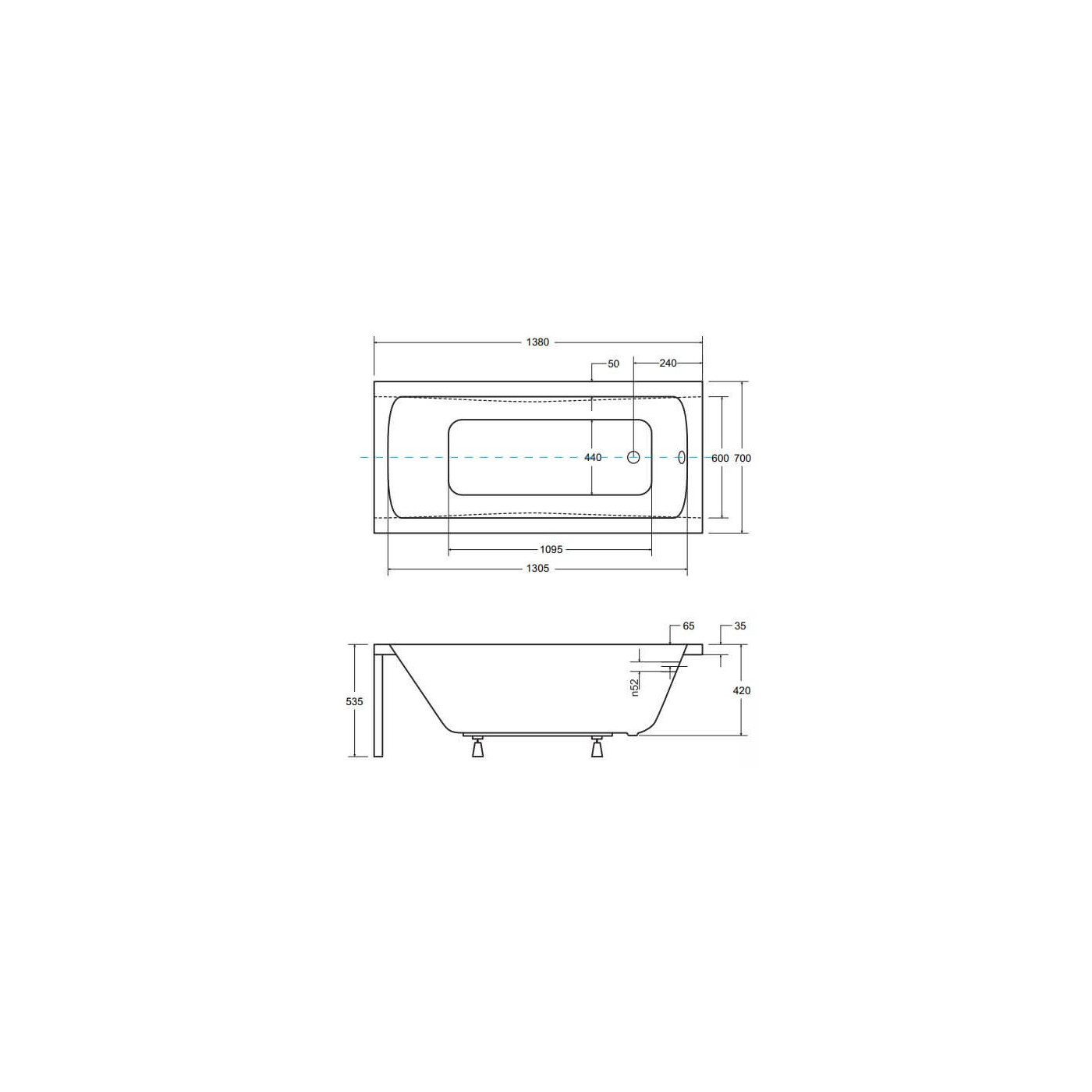 Wanna Do Zabudowy Optima 140x70 Besco