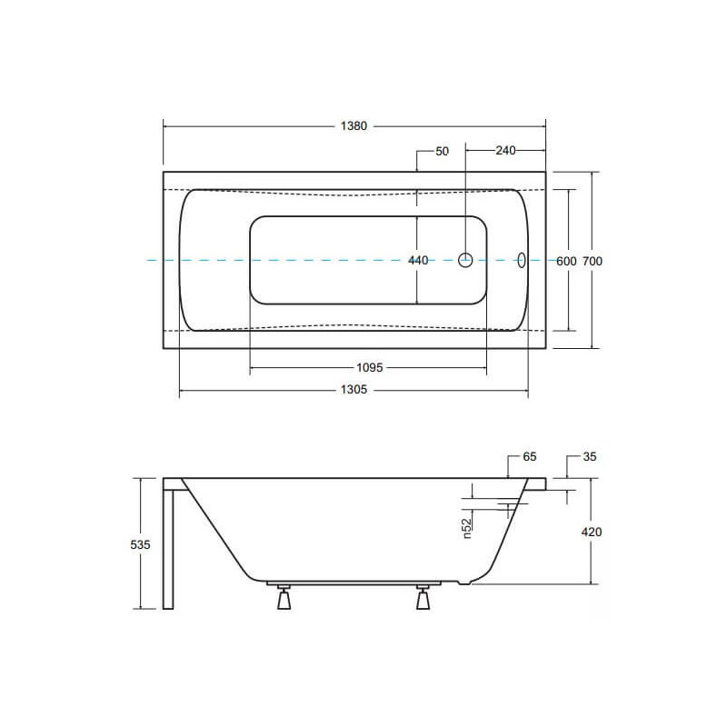 Wanna Do Zabudowy Optima 140x70 Besco