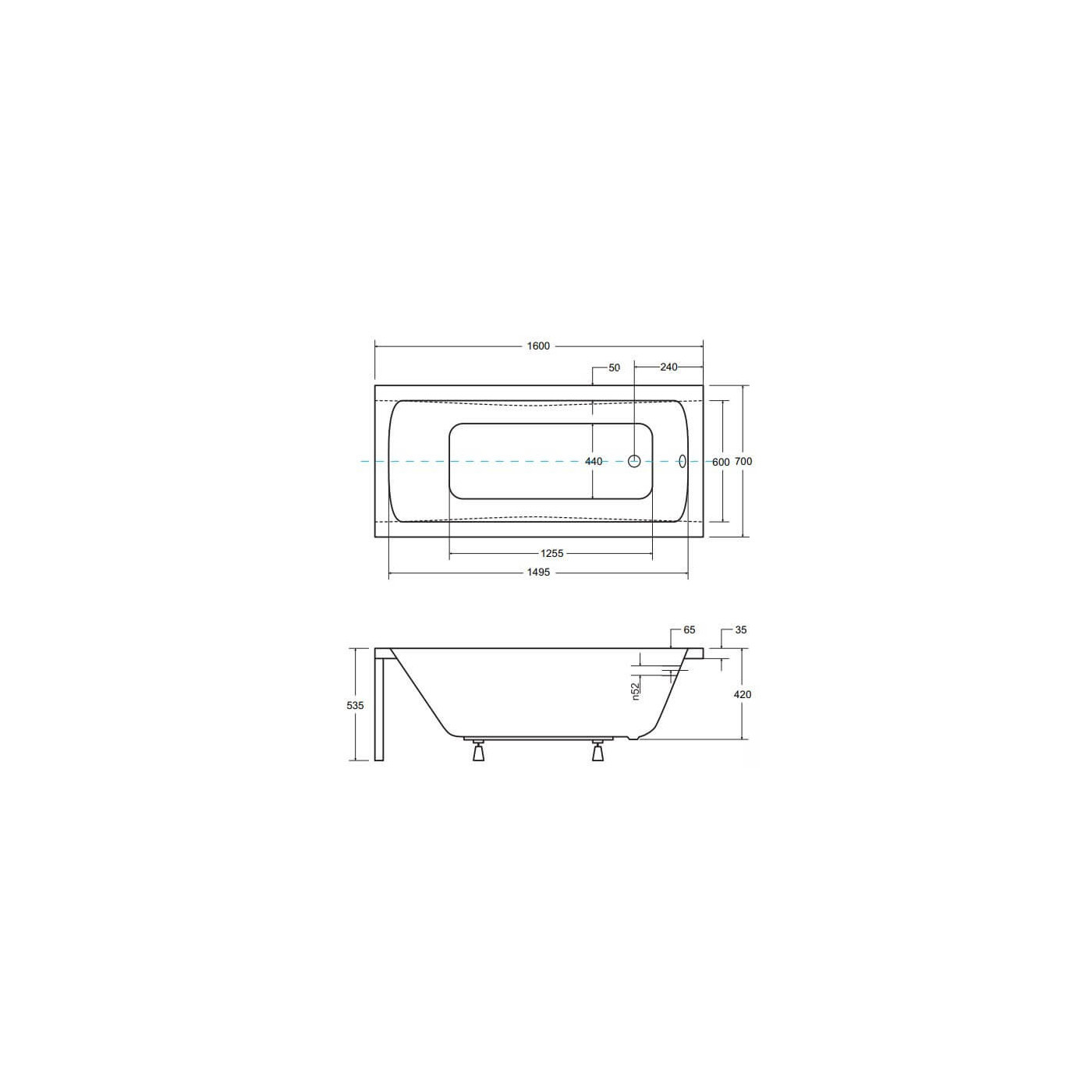 Wanna Do Zabudowy Optima 160x70 Besco