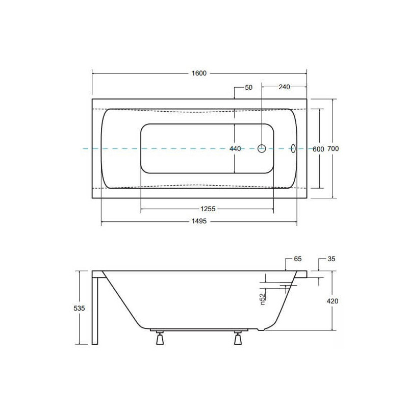 Wanna Do Zabudowy Optima 160x70 Besco