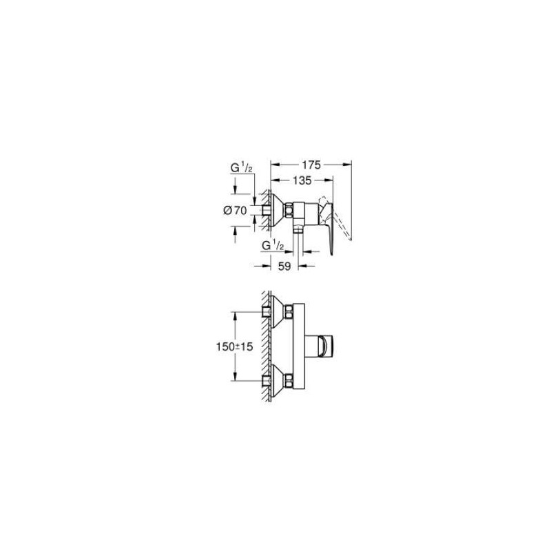 Bateria Prysznicowa Jednouchwytowa Start Edge FastFixation Chrom 24197001 Grohe