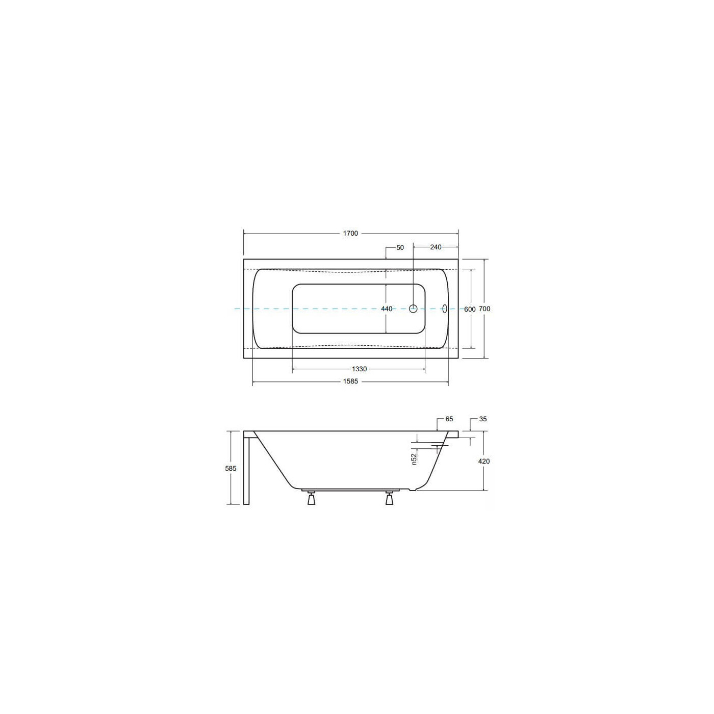 Wanna Do Zabudowy Optima Premium 170x70 Besco