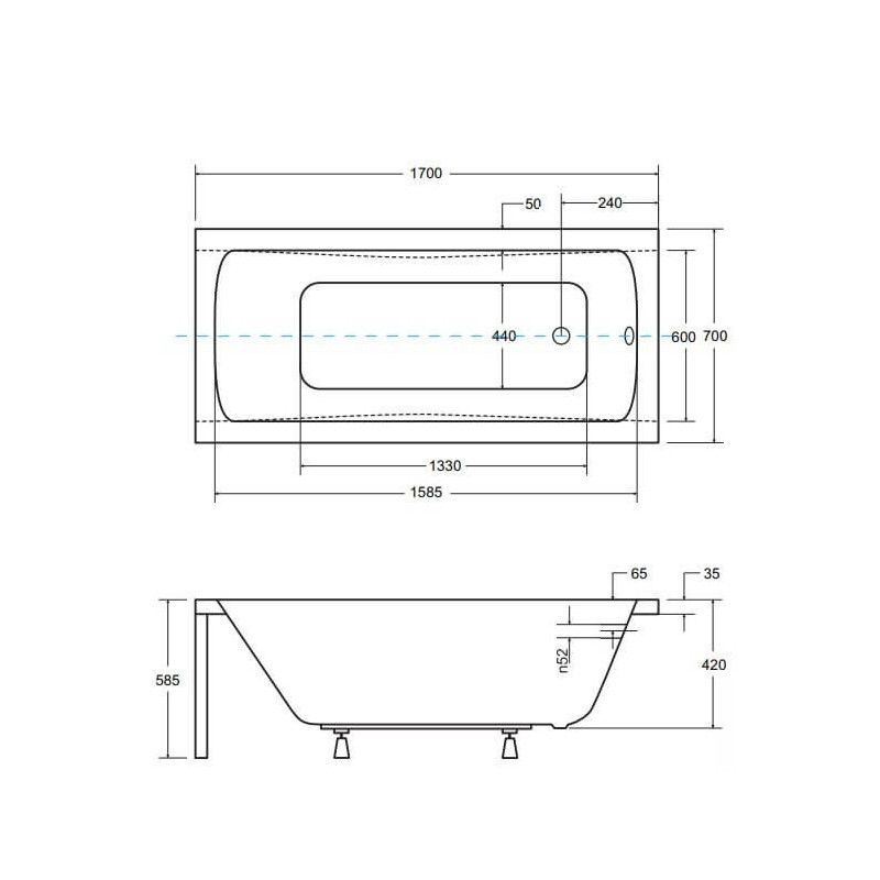 Wanna Do Zabudowy Optima Premium 170x70 Besco