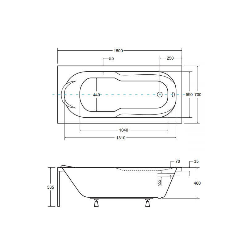 Wanna Do Zabudowy Bona 150x70 Besco