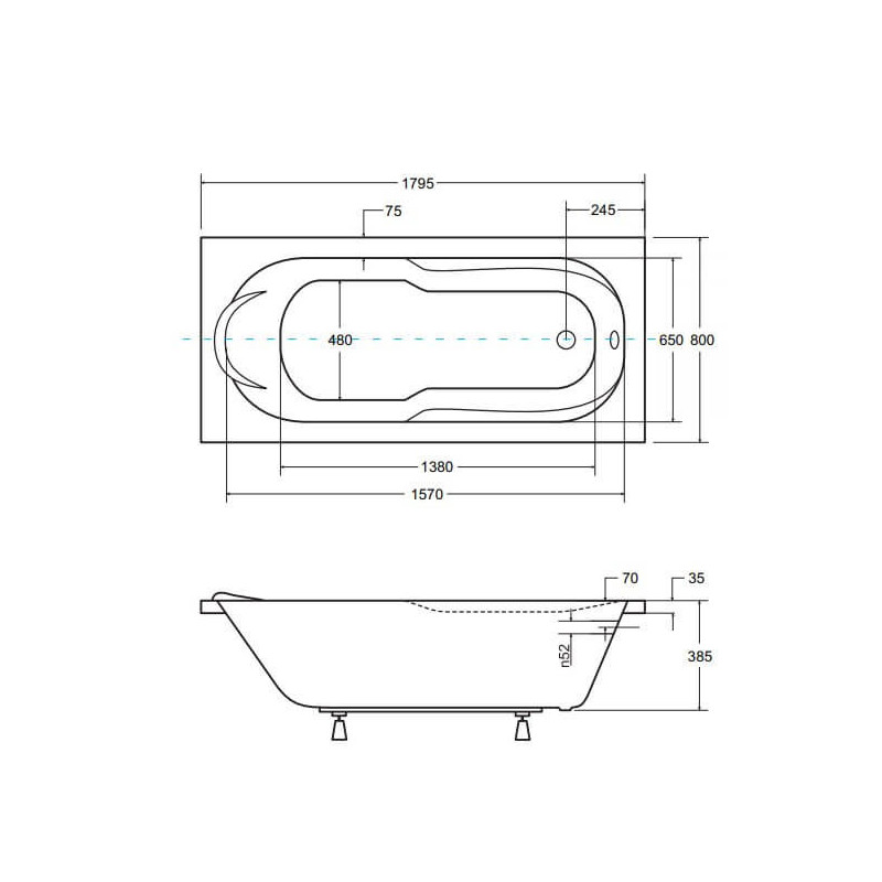 Wanna Do Zabudowy Bona 180x80 Besco