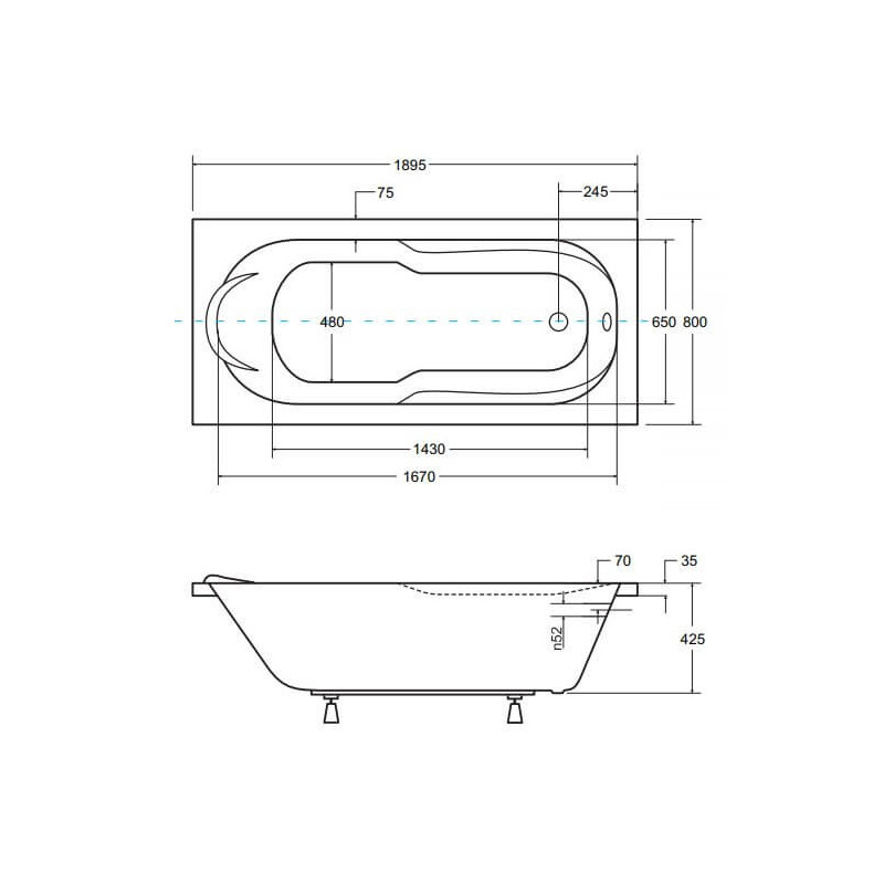 Wanna Do Zabudowy Bona 190x80 Besco