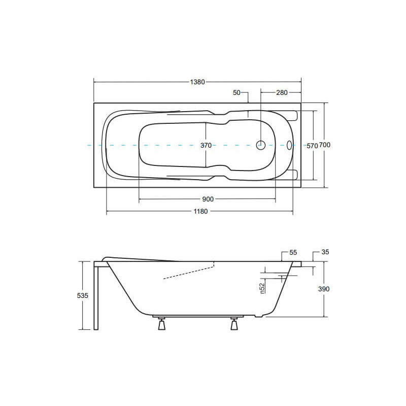 Wanna Do Zabudowy Majka Nova 140x70 Besco