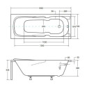 Wanna Do Zabudowy Majka Nova 150x70 Besco