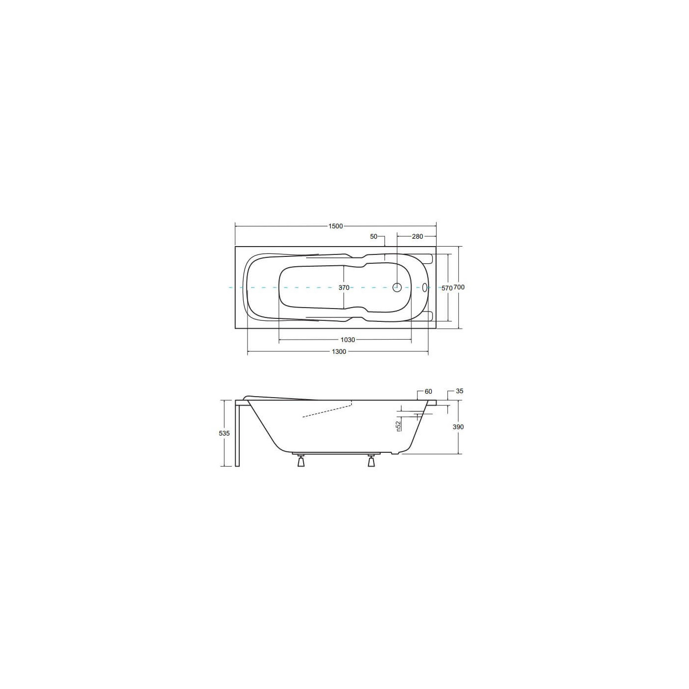Wanna Do Zabudowy Majka Nova 150x70 Besco