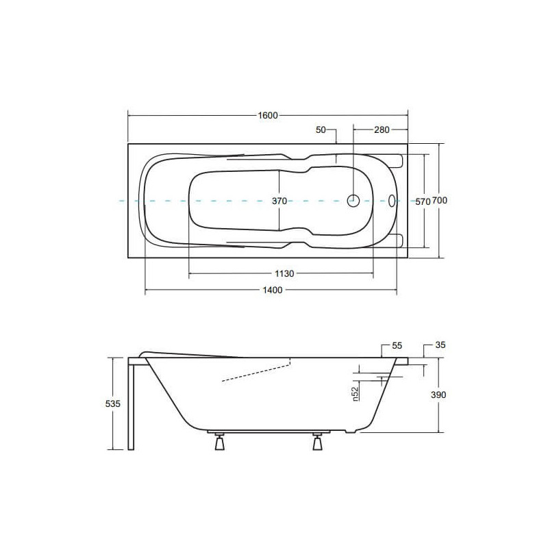 Wanna Do Zabudowy Majka Nova 160x70 Besco