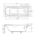 Wanna Do Zabudowy Majka Nova 170x70 Besco
