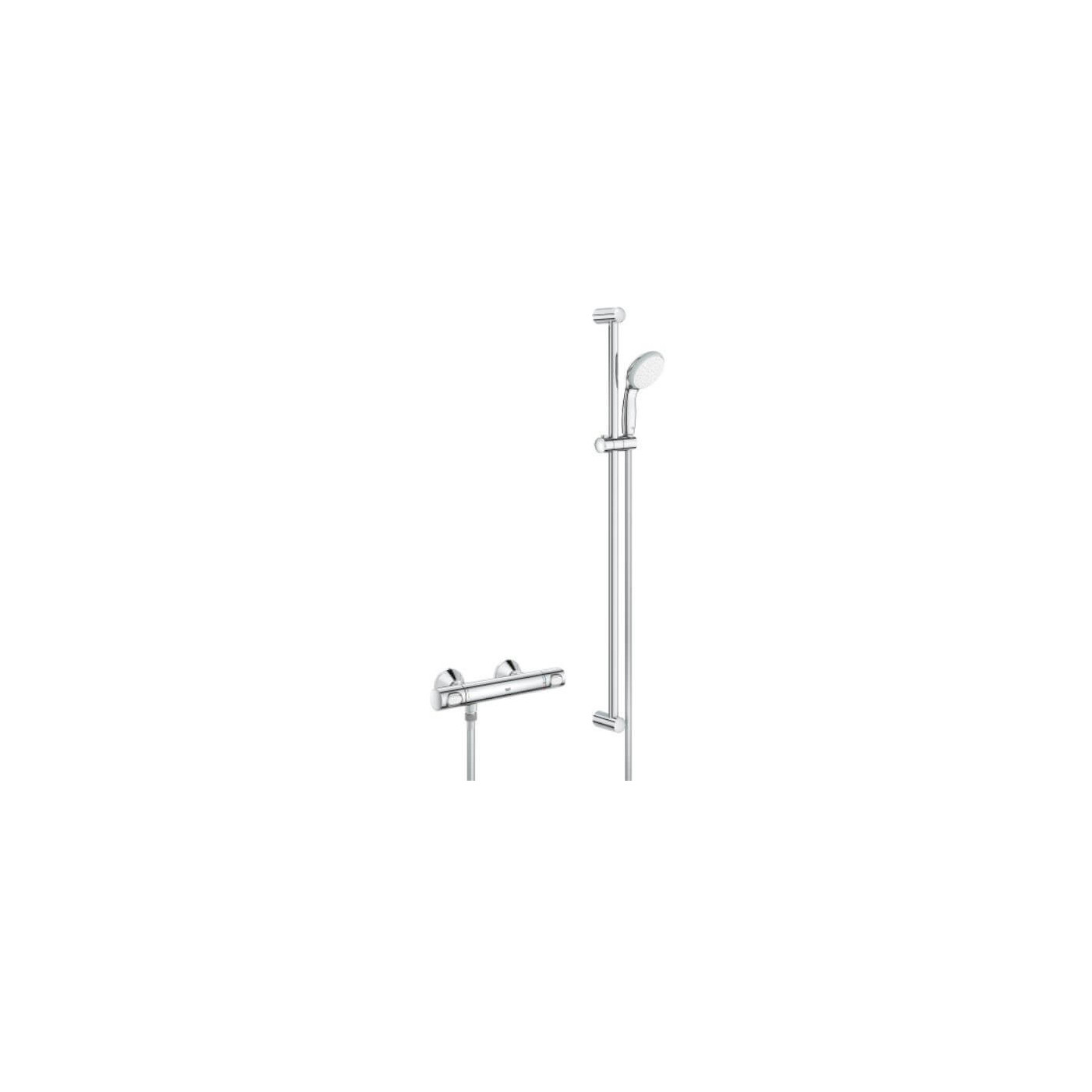 Bateria Prysznicowa Z Termostatem Z Zestawem Prysznicowym Precision Flow FastFixation Chrom 34842000 Grohe