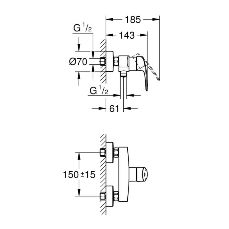 Bateria Prysznicowa Eurosmart 33555003 Grohe