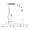 Brodzik Półokrągły Sense Biały Wysoki BREX.SEN08WHC 80x80 Excellent