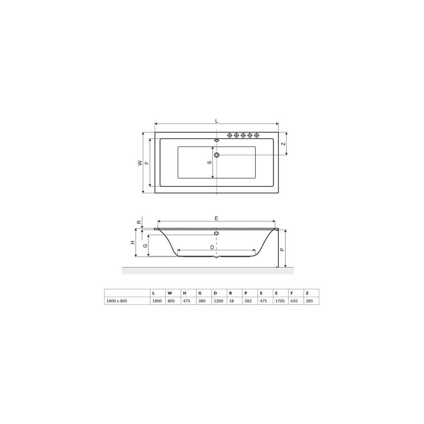 Wanna Do Zabudowy Pryzmat Slim WAEX.PRY18WHS 180x80,5 Excellent