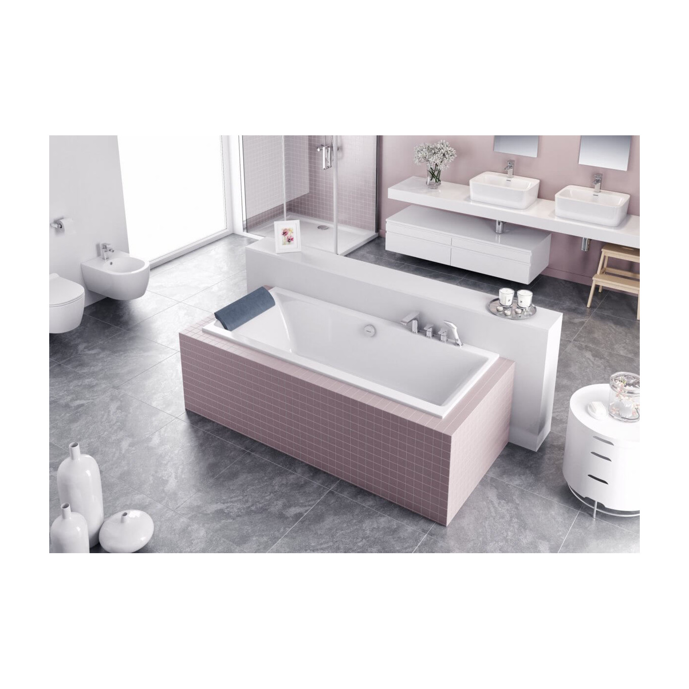 Wanna Do Zabudowy Pryzmat Slim WAEX.PRY18WHS 180x80,5 Excellent