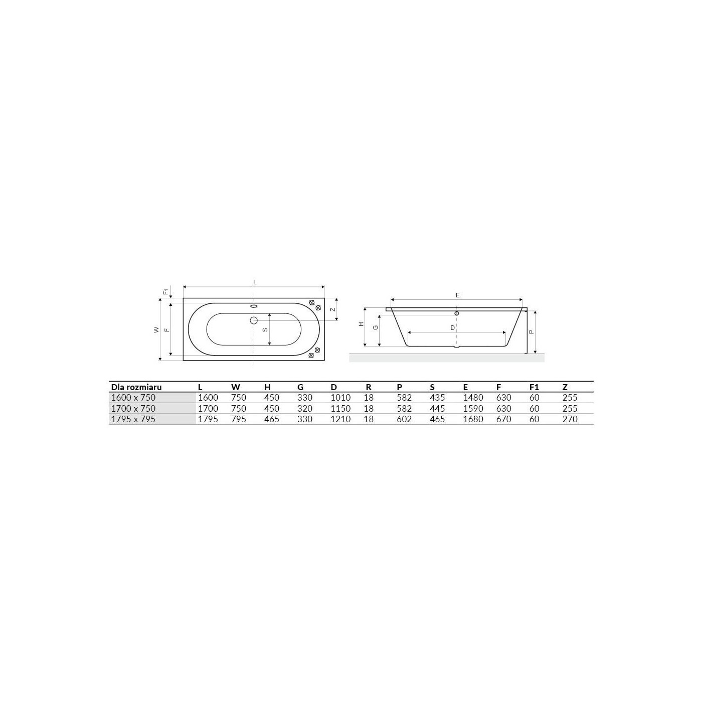 Wanna Do Zabudowy Oceana Slim WAEX.OCE16WHS 160x75 Excellent