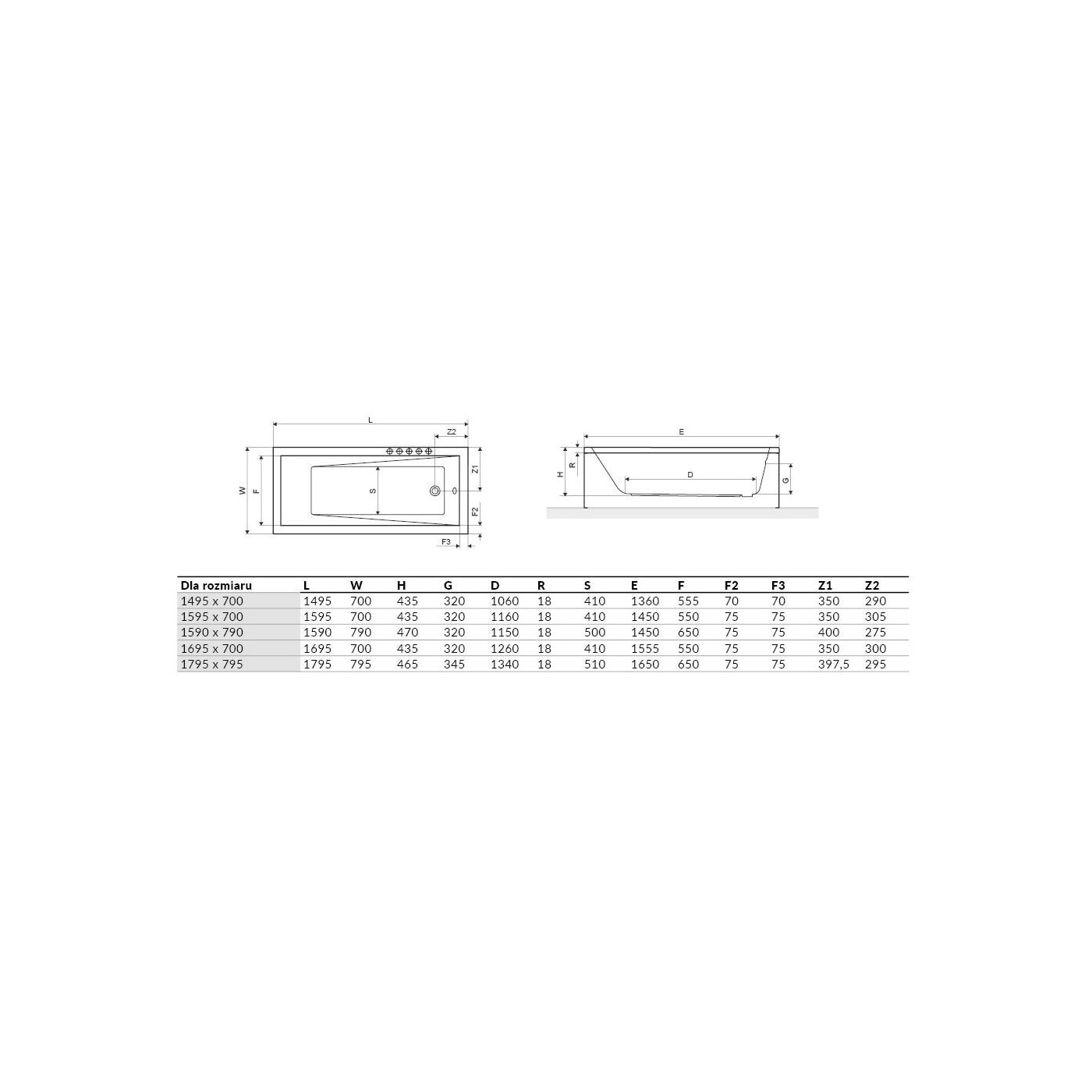 Wanna Do Zabudowy Wave Slim WAEX.WAV16WHS 159,5x70 Excellent