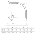 Brodzik Półokrągły Sense Wysoki BREX.SEN10WHC 100x100 Excellent