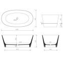 Wanna Wolnostojąca Z Czarnym Panelem Duo II 150x80 Marmorin