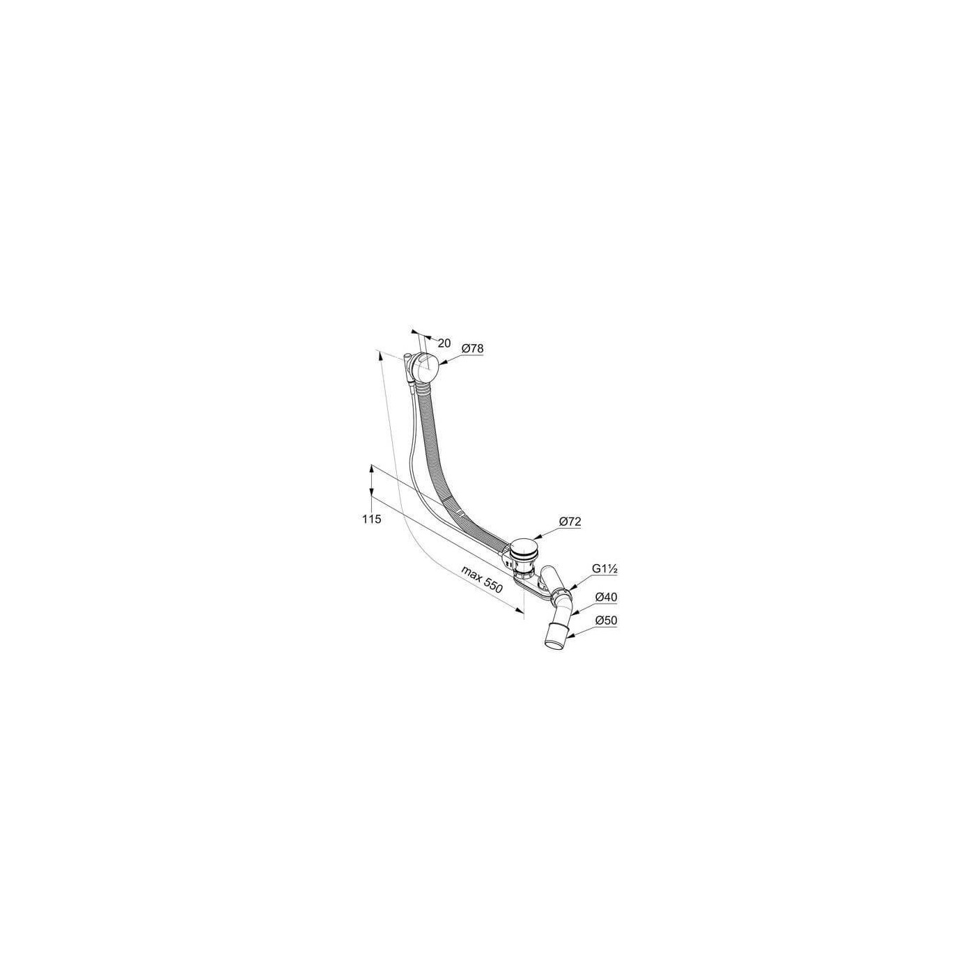 Syfon Wannowy Rotexa 2130005N00 Kludi