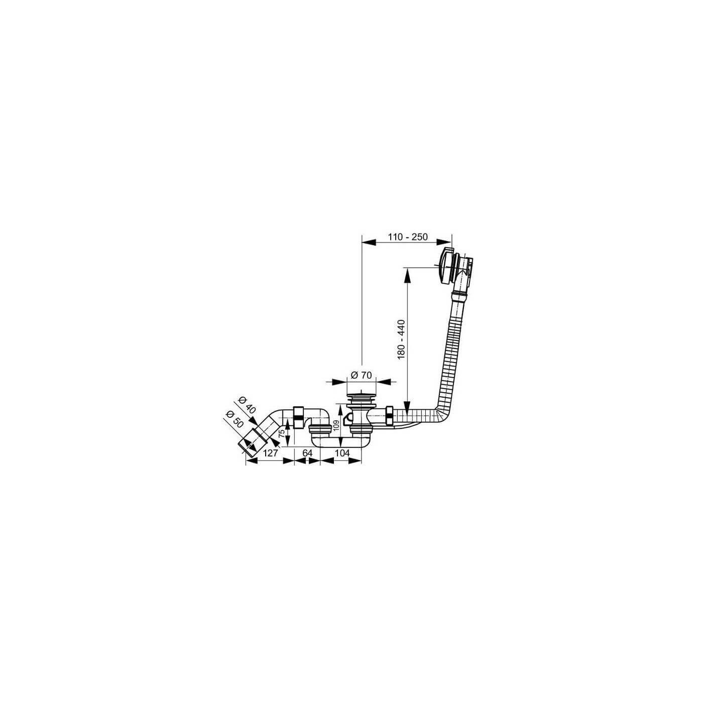 Syfon Wannowy 830 mm 35.316.00 Sanit