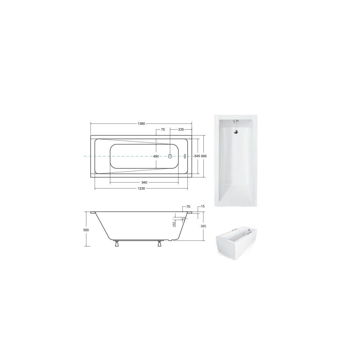 Wanna Modern Slim 140x70 Z Nogami Besco