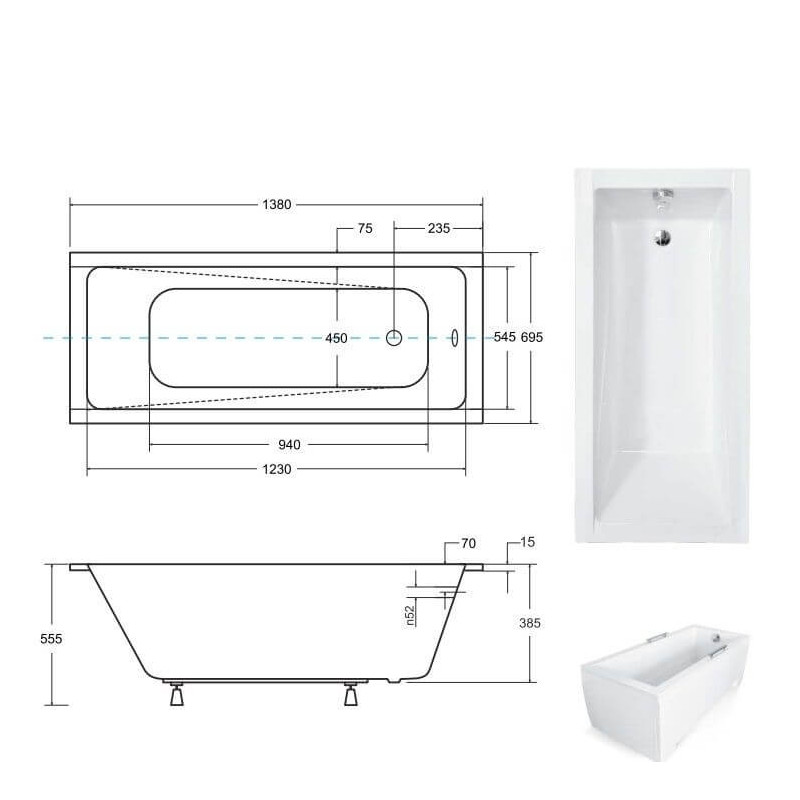 Wanna Modern Slim 140x70 Z Nogami Besco