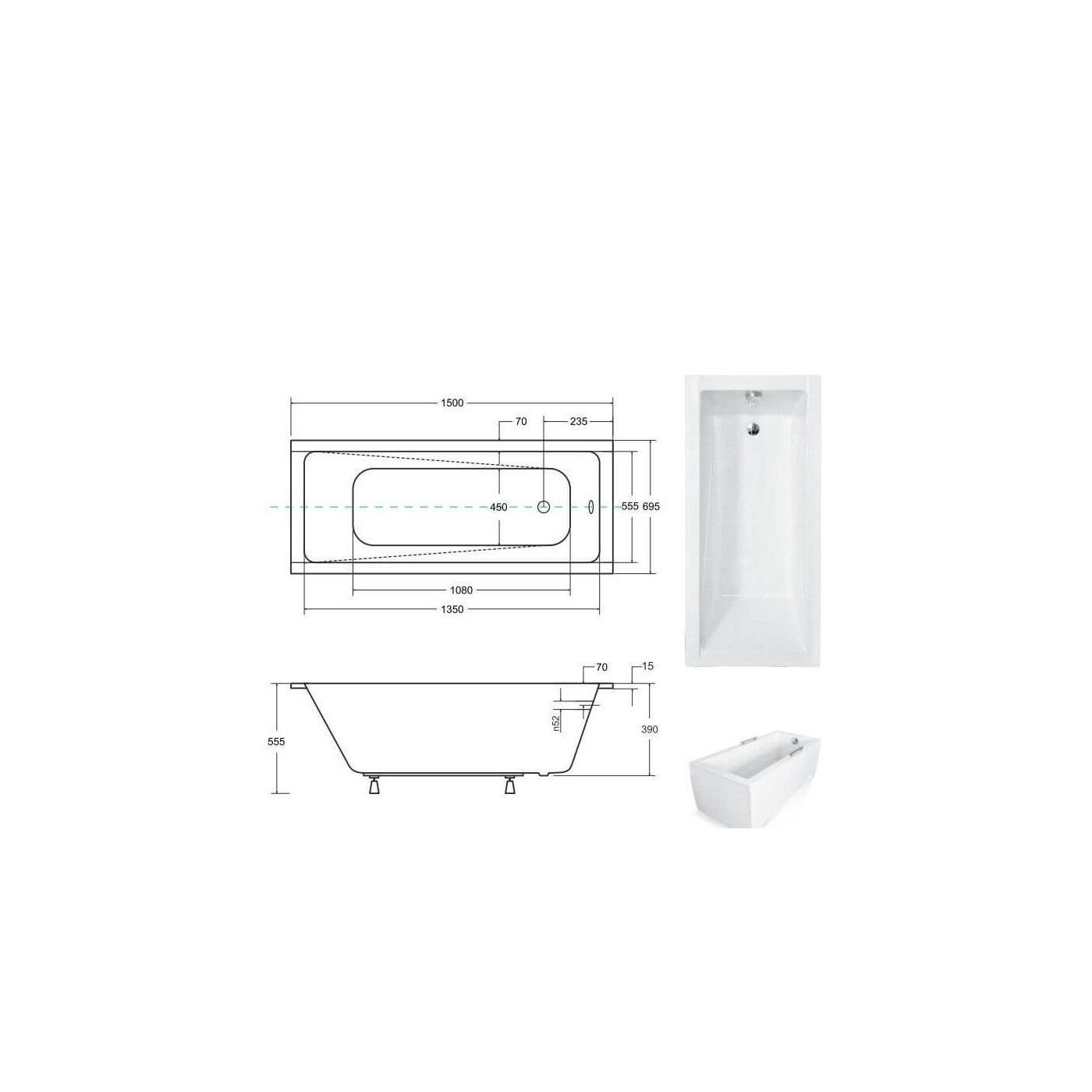 Wanna Modern Slim 160x70 Z Nogami Besco