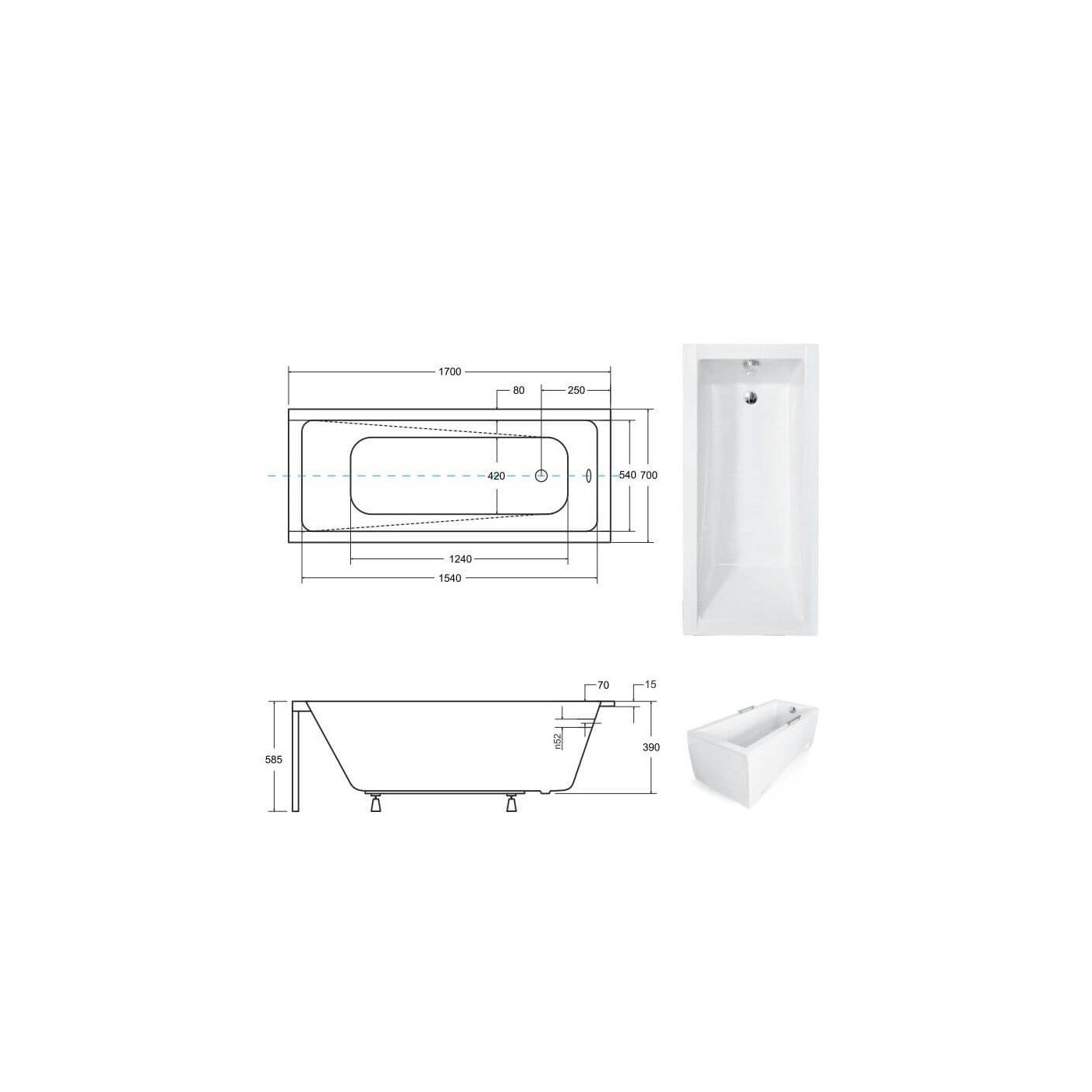 Wanna Modern Slim 170x70 Z Nogami Besco