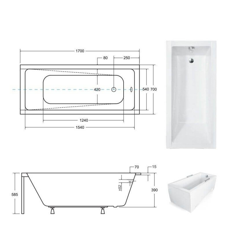 Wanna Modern Slim 170x70 Z Nogami Besco