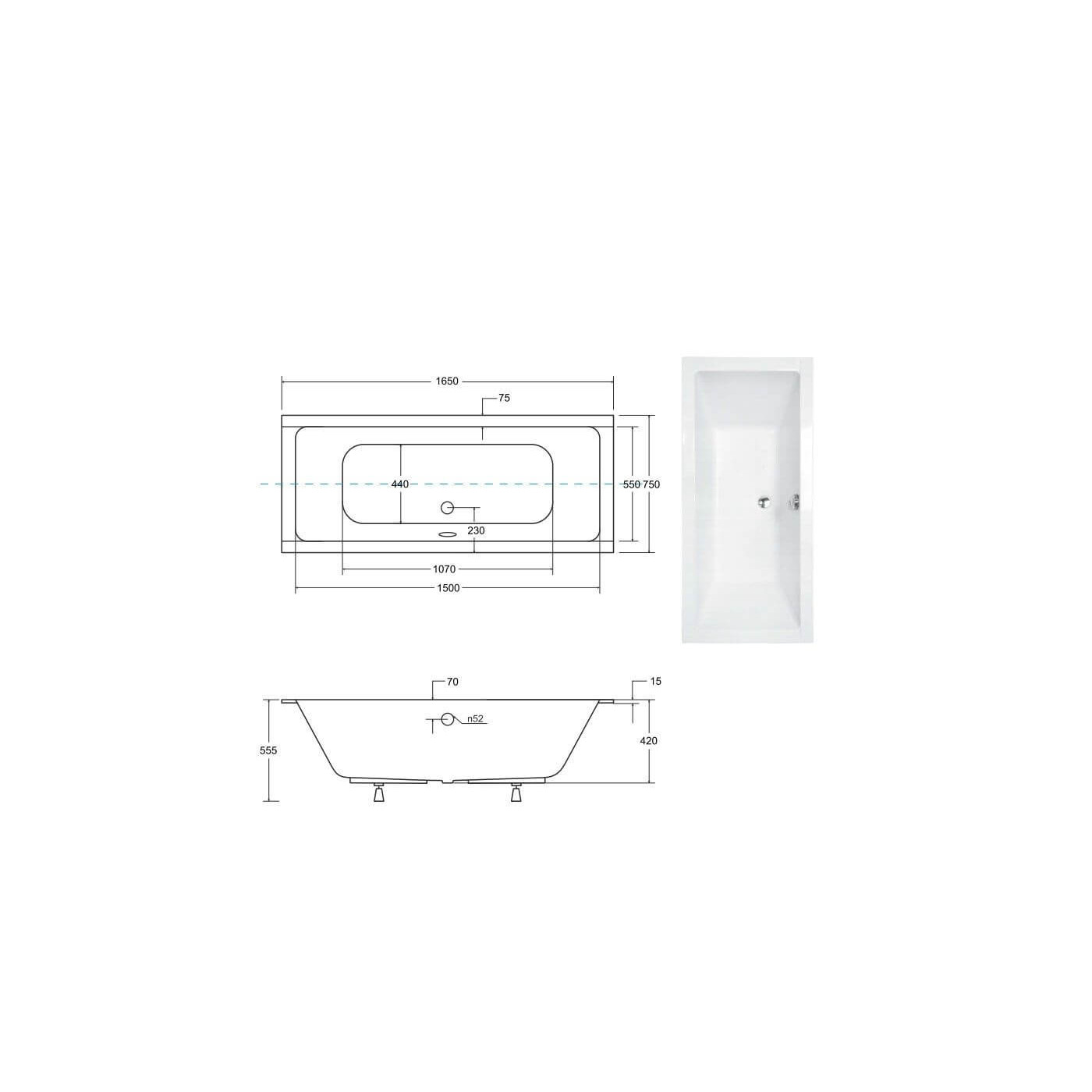 Wanna Quadro Slim 165x75 + ST Besco