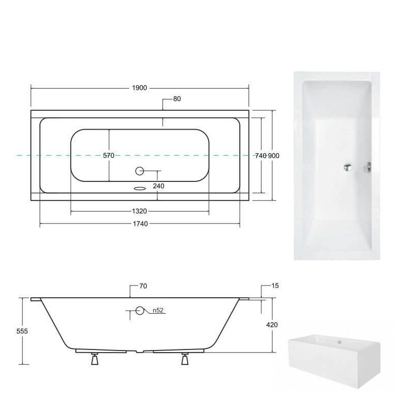 Wanna Quadro Slim 190x90 + ST Besco