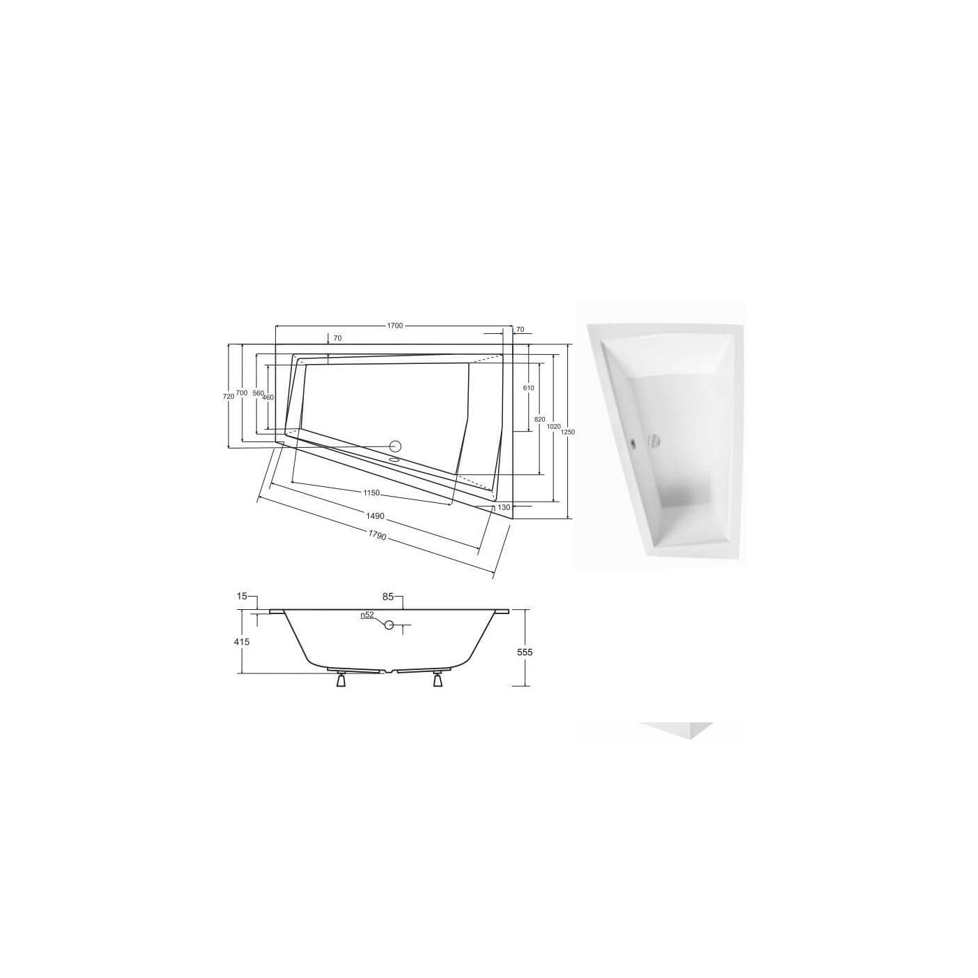 Wanna Intima Duo Slim 170x125 Lewa Besco