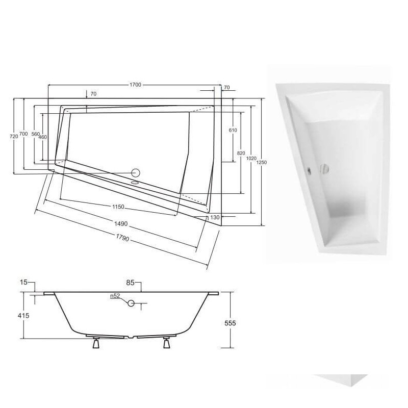 Wanna Intima Duo Slim 170x125 Lewa Besco