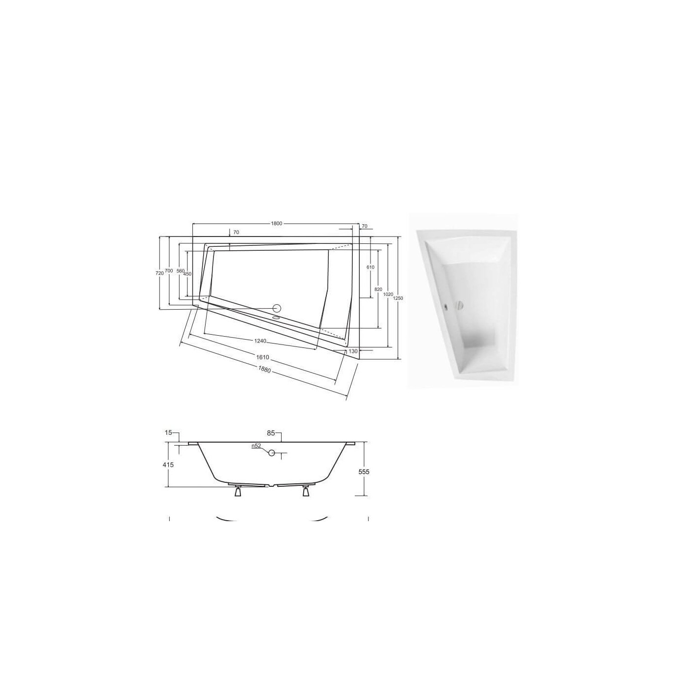 Wanna Intima Duo Slim 180x125 Lewa Besco
