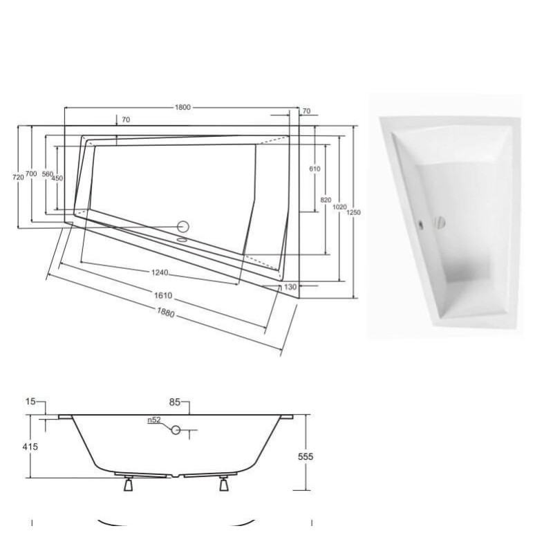 Wanna Intima Duo Slim 180x125 Lewa Besco