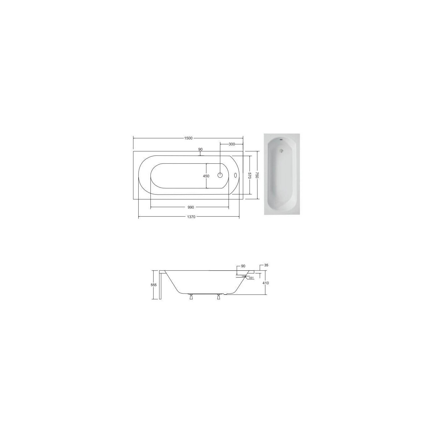 Wanna Intrica 150x75 Z Nogami Besco