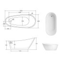 Wanna Wolnostojąca Melody 150 Biała 150x80 Besco
