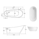 Wanna Wolnostojąca Melody 170 Biała 170x80 Besco