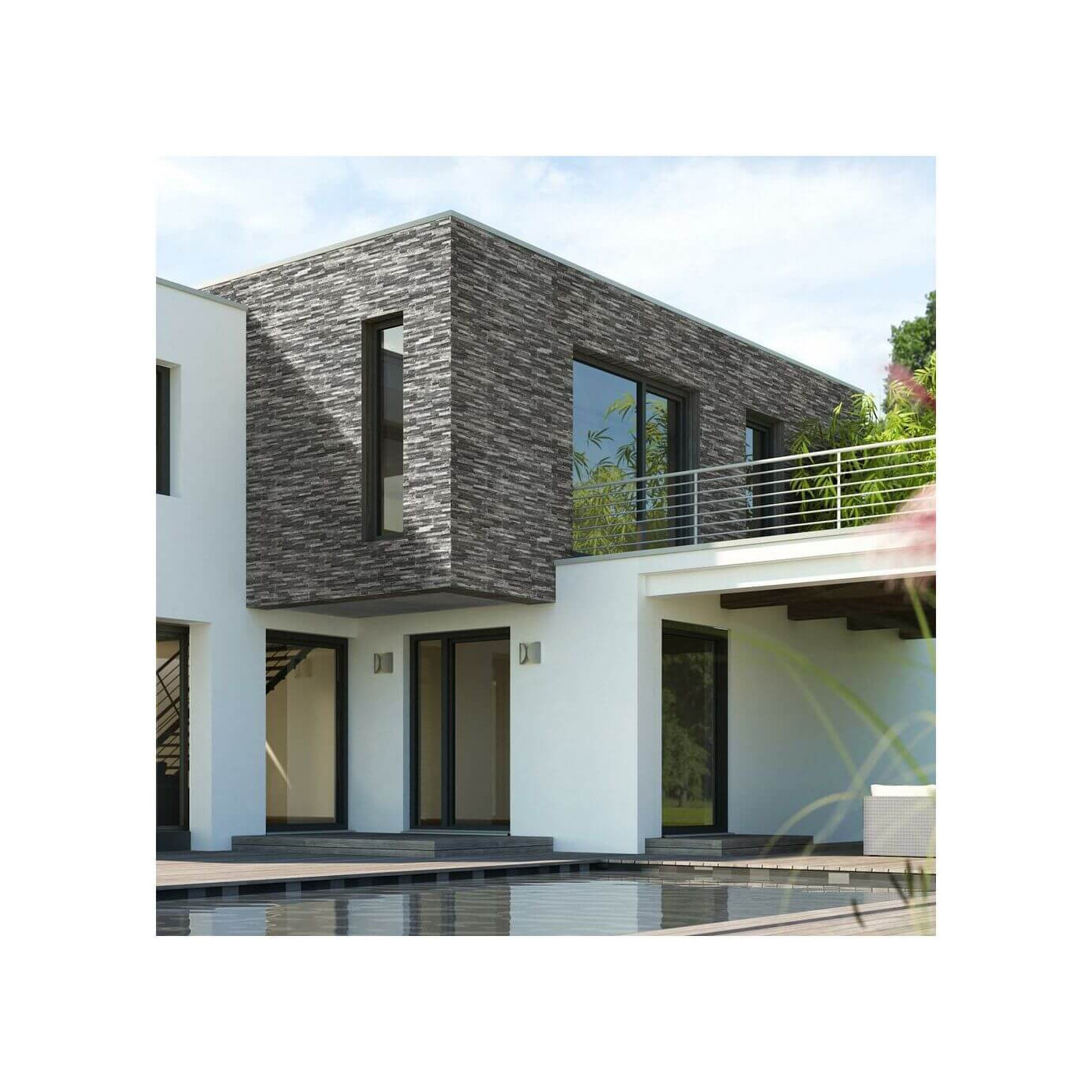 Kamień Elewacyjny Mont Blanc Nero 54x13 Maxstone