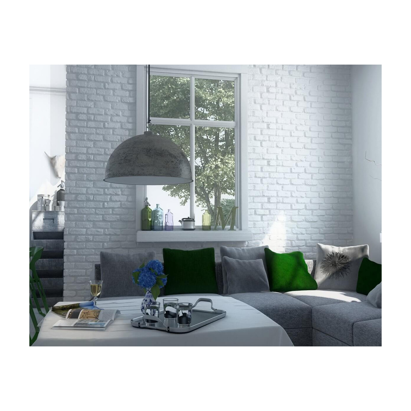 Płytka Cegłopodobna Loft 20,6x6,3 Biała Cegła Stegu