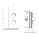 Termostatyczna Bateria Prysznicowo-Wannowa Podtynkowa Contour Antracyt CT8036AT Omnires