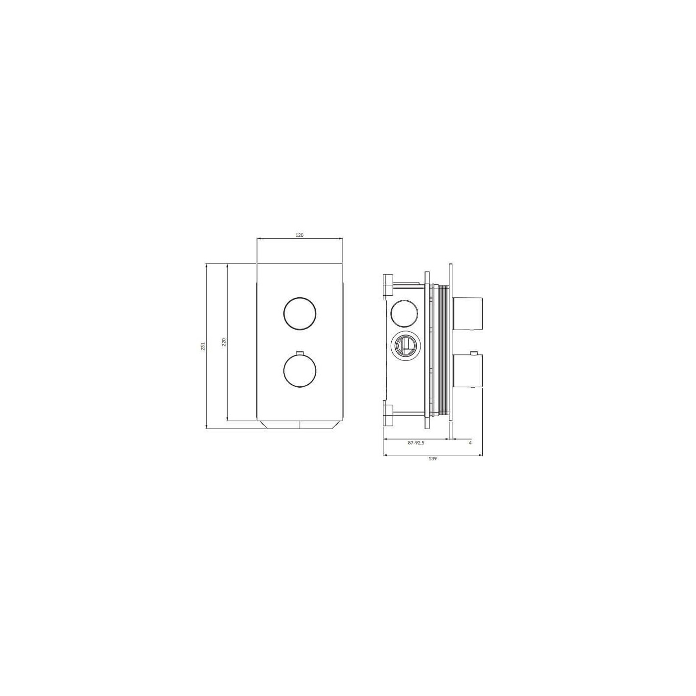 Termostatyczna Bateria Prysznicowo-Wannowa Podtynkowa Contour Antracyt CT8036AT Omnires