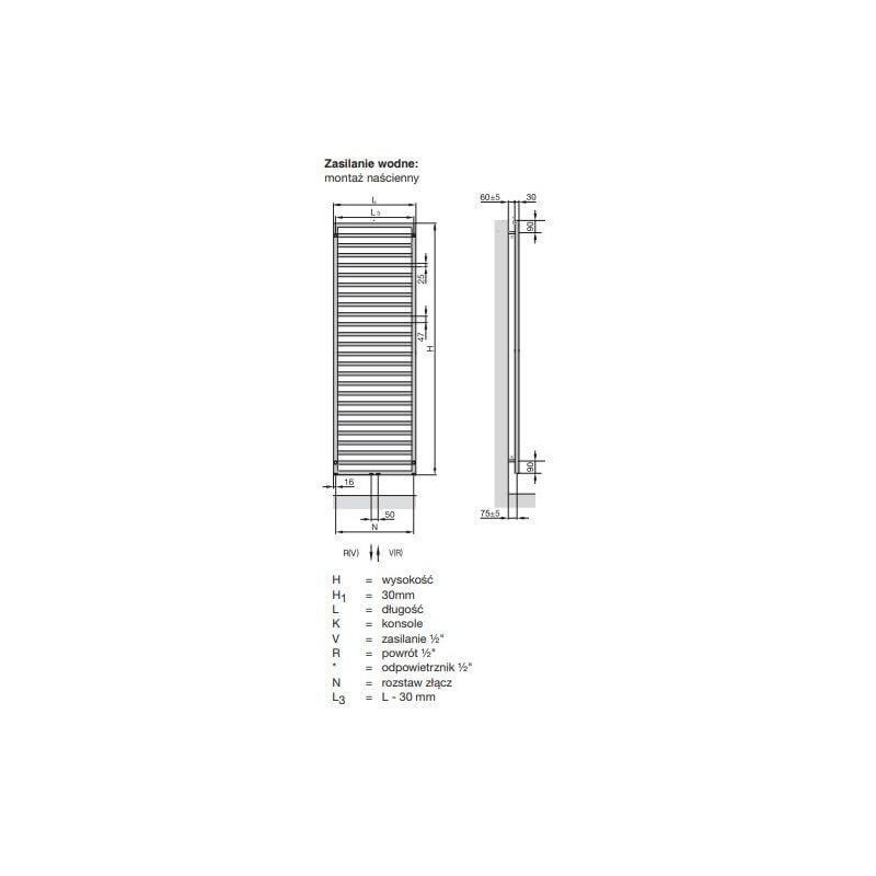 Grzejnik Quaro 1403x450 Black Matt QA-140-045/0557 Zehnder