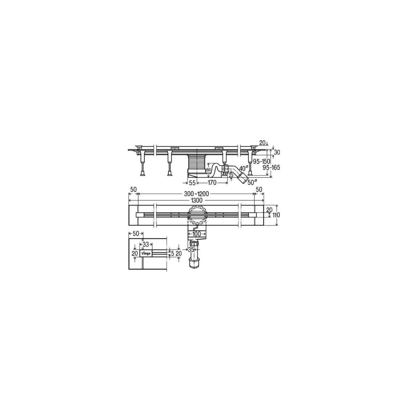 Odpływ Liniowy Advantix Vario Viega 30-120 cm Viega