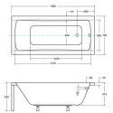 Wanna Prostokątna Optima Premium 160x70 + Zagłówek + Uchwyty Besco