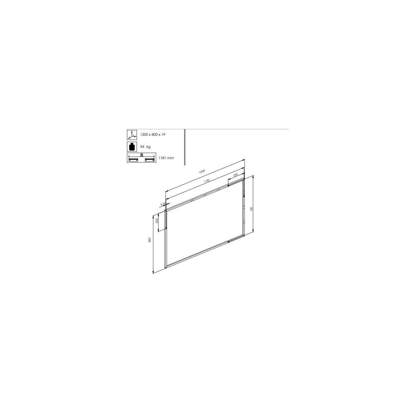 Lustro Rama Black 120x80 167584 Elita